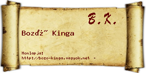 Bozó Kinga névjegykártya