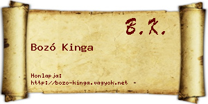 Bozó Kinga névjegykártya